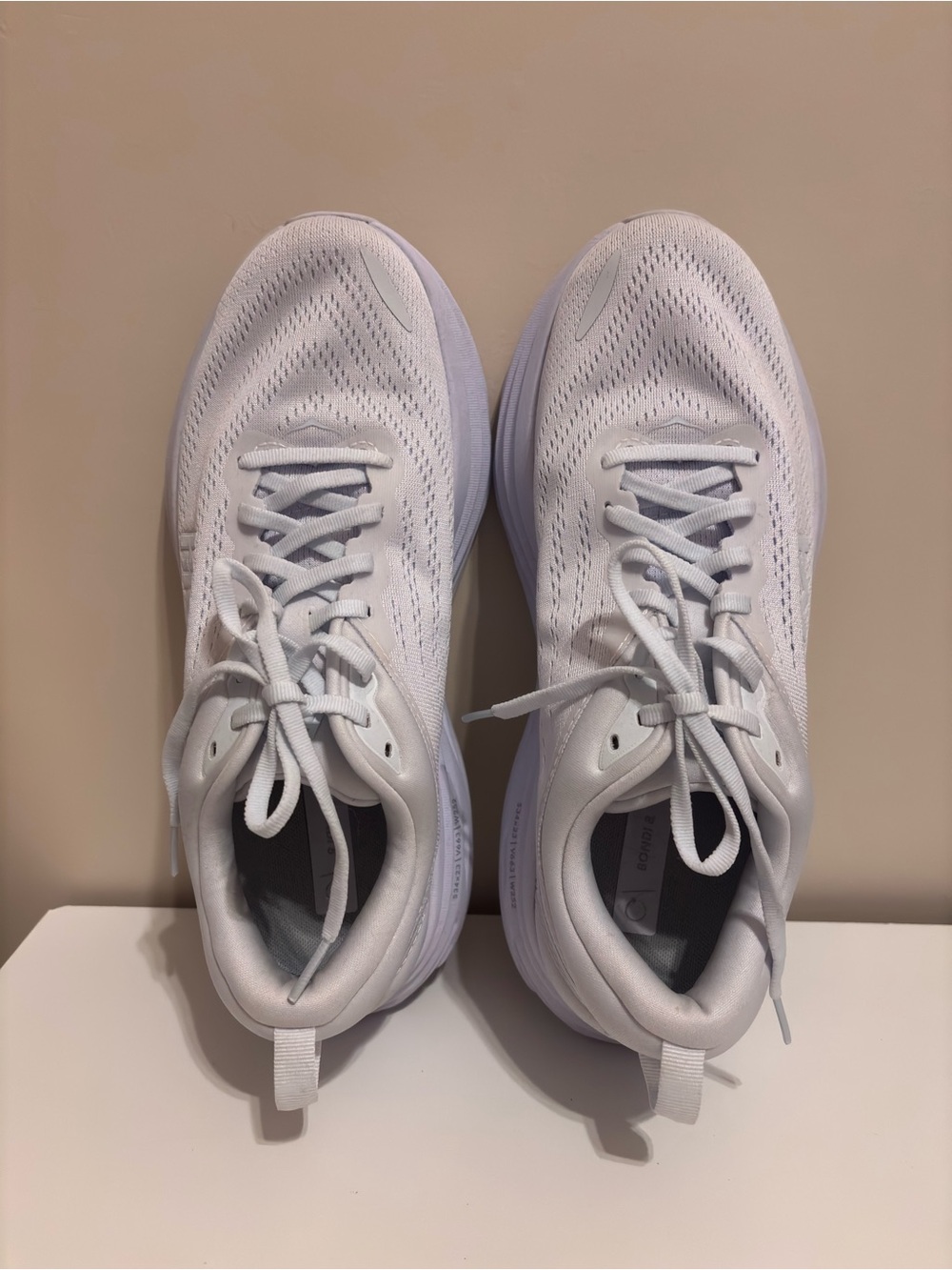 Hoka One One Kids White Lace-Up Running Sneakers